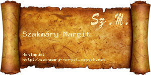 Szakmáry Margit névjegykártya