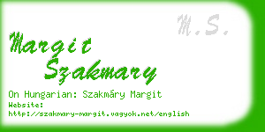 margit szakmary business card