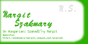 margit szakmary business card